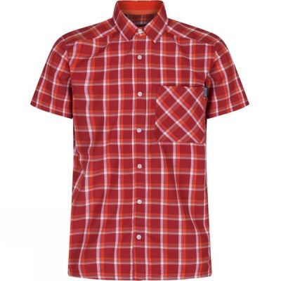 Camisa Regatta Mindano II Manga Corta Hombre Rojas - Chile UXS643051